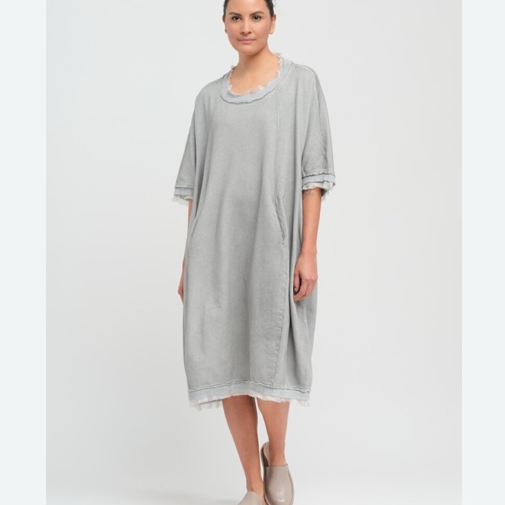 RUNDHOLZ Gray Midi t shirt dress